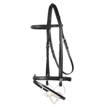 Load image into Gallery viewer, Leitrim Snaffle Bridle Combined Noseband Slide&amp;Lock System FS Black
