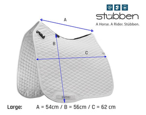 Streamline Adjuster Saddle Pad Dressage White Large