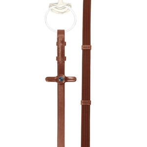 Web Reins Narrow 5 Leather Stops With Hook Studs