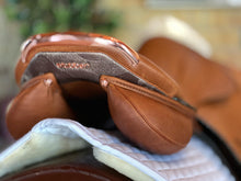 Load image into Gallery viewer, Phoenix Elite Jump Saddle Tobacco 17.5&quot; 31cm TreeClix Orange Accents
