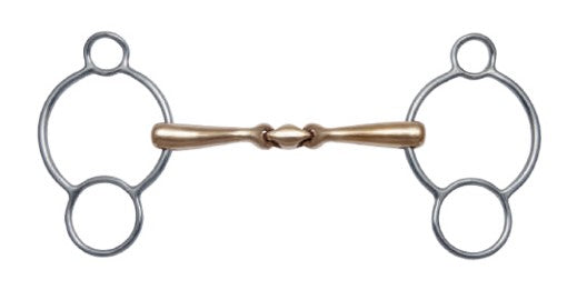 Quick Contact 3-Ring Gag Double Broken Copper Mouth Bit 2980 - Pre Order