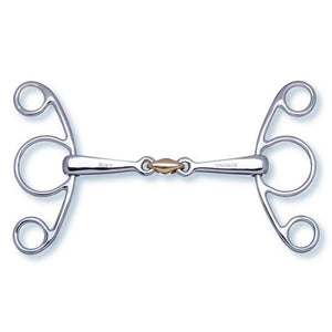 2in1 Butterfly Double Broken Snaffle Copper Link Bit 2293 - Pre Order