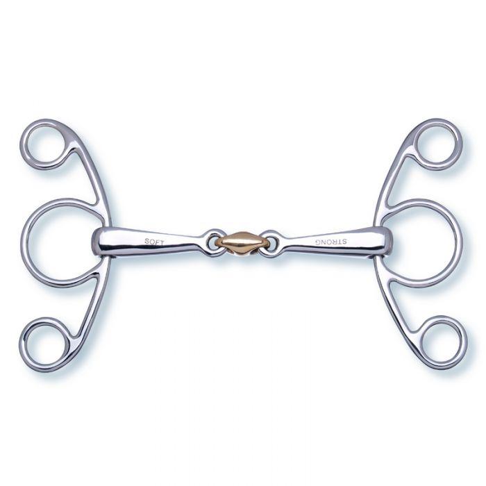 2in1 Butterfly Double Broken Snaffle Copper Link Bit 2293 - Pre Order
