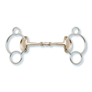 Golden Wings 3-Ring Gag Double Broken Copper Mouth Bit 2268 - Pre Order