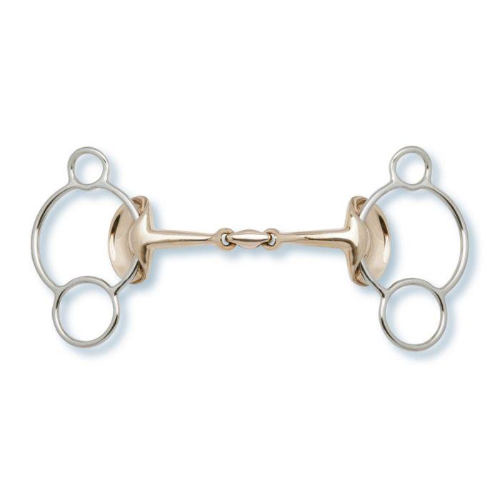 Golden Wings 3-Ring Gag Double Broken Copper Mouth Bit 2268 - Pre Order