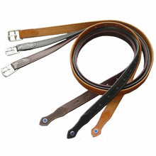 Load image into Gallery viewer, De Luxe Stirrup Leathers Ebony M 145cm
